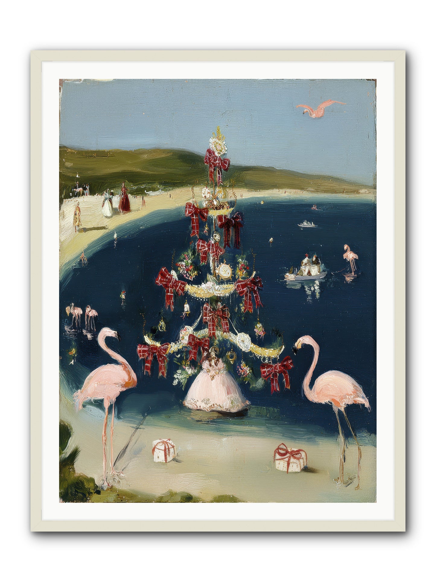 Seashells & Sleigh Bells -- Framed Print - White 36x48