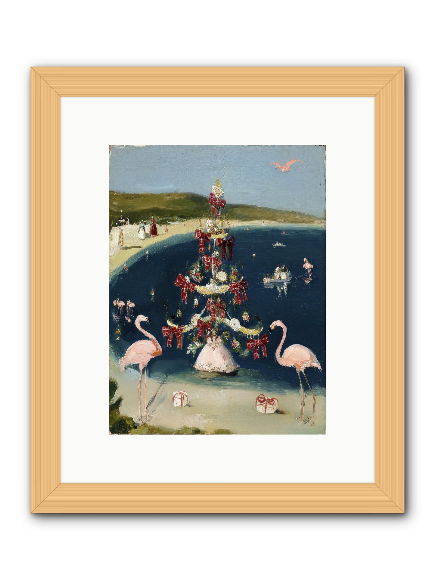 Seashells & Sleigh Bells -- Framed Print - Natural 9x12