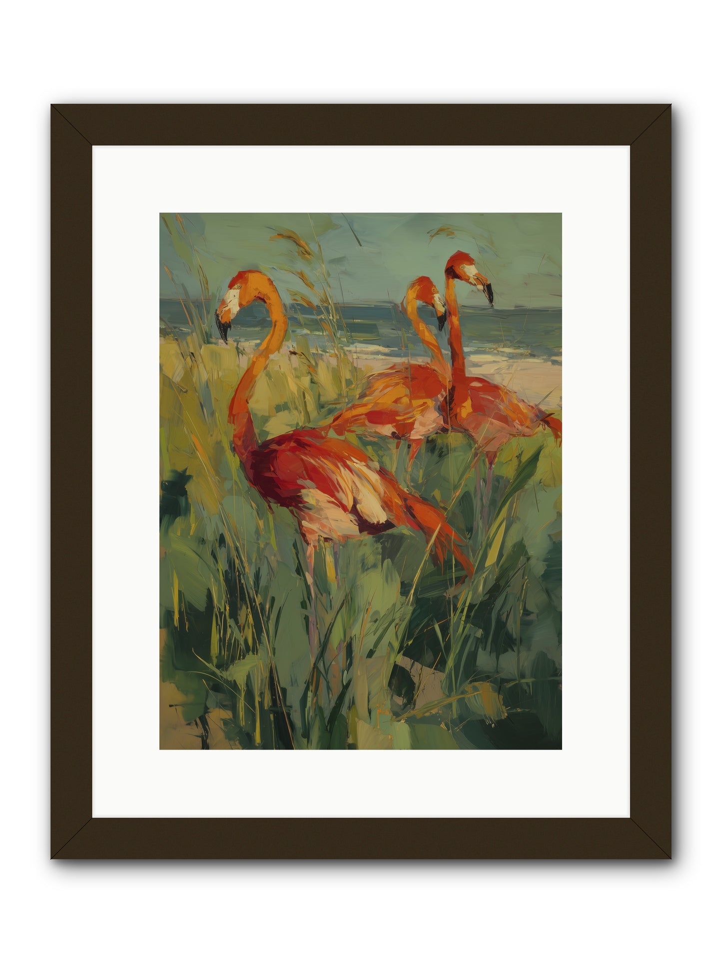 Seaside Meadow -- Framed Print - Black 12x16