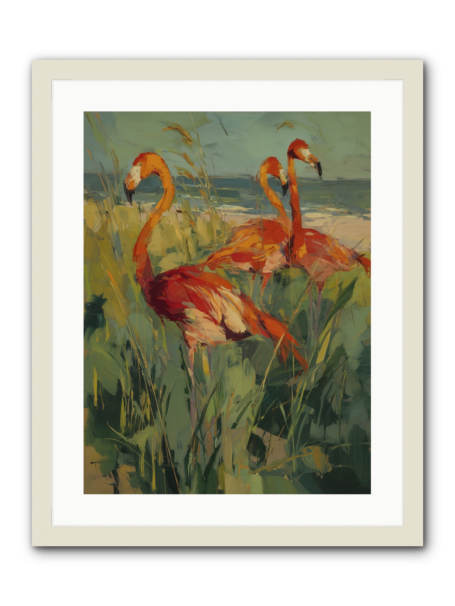 Seaside Meadow -- Framed Print - White 18x24