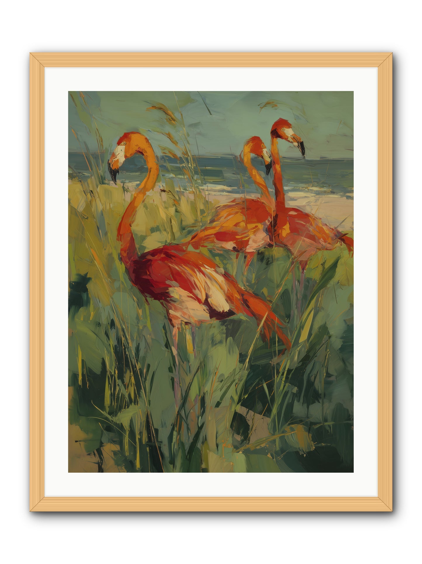Seaside Meadow -- Framed Print - Natural 24x32