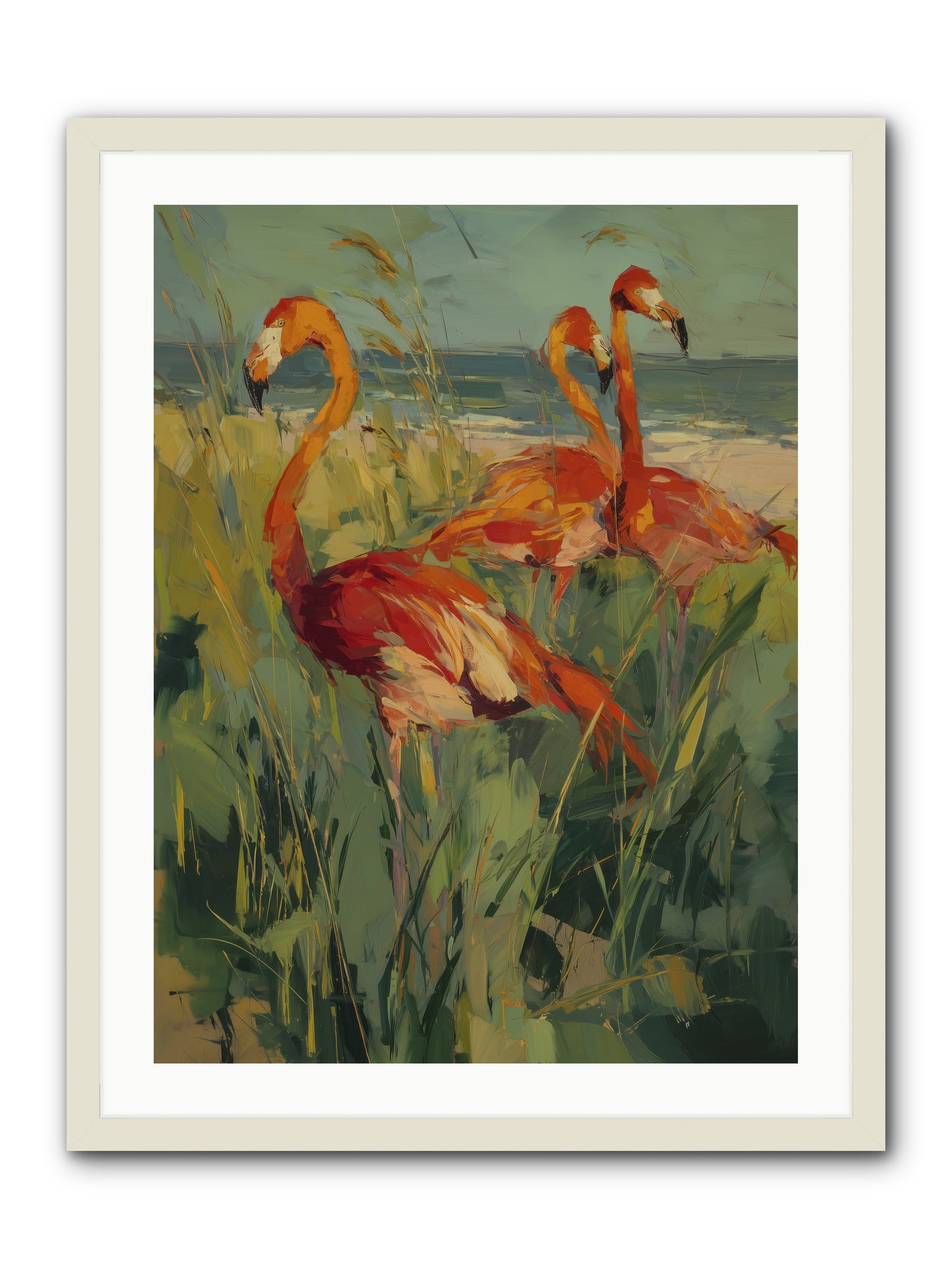 Seaside Meadow -- Framed Print - White 24x32