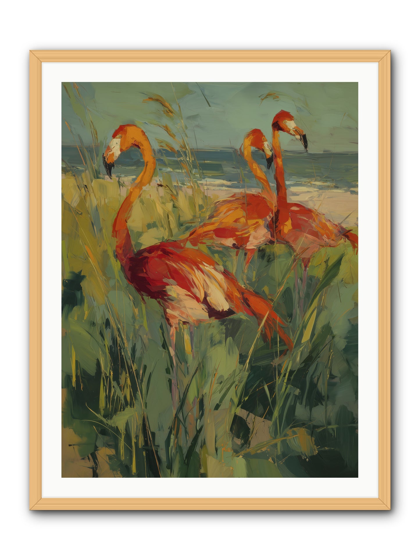 Seaside Meadow -- Framed Print - Natural 30x40