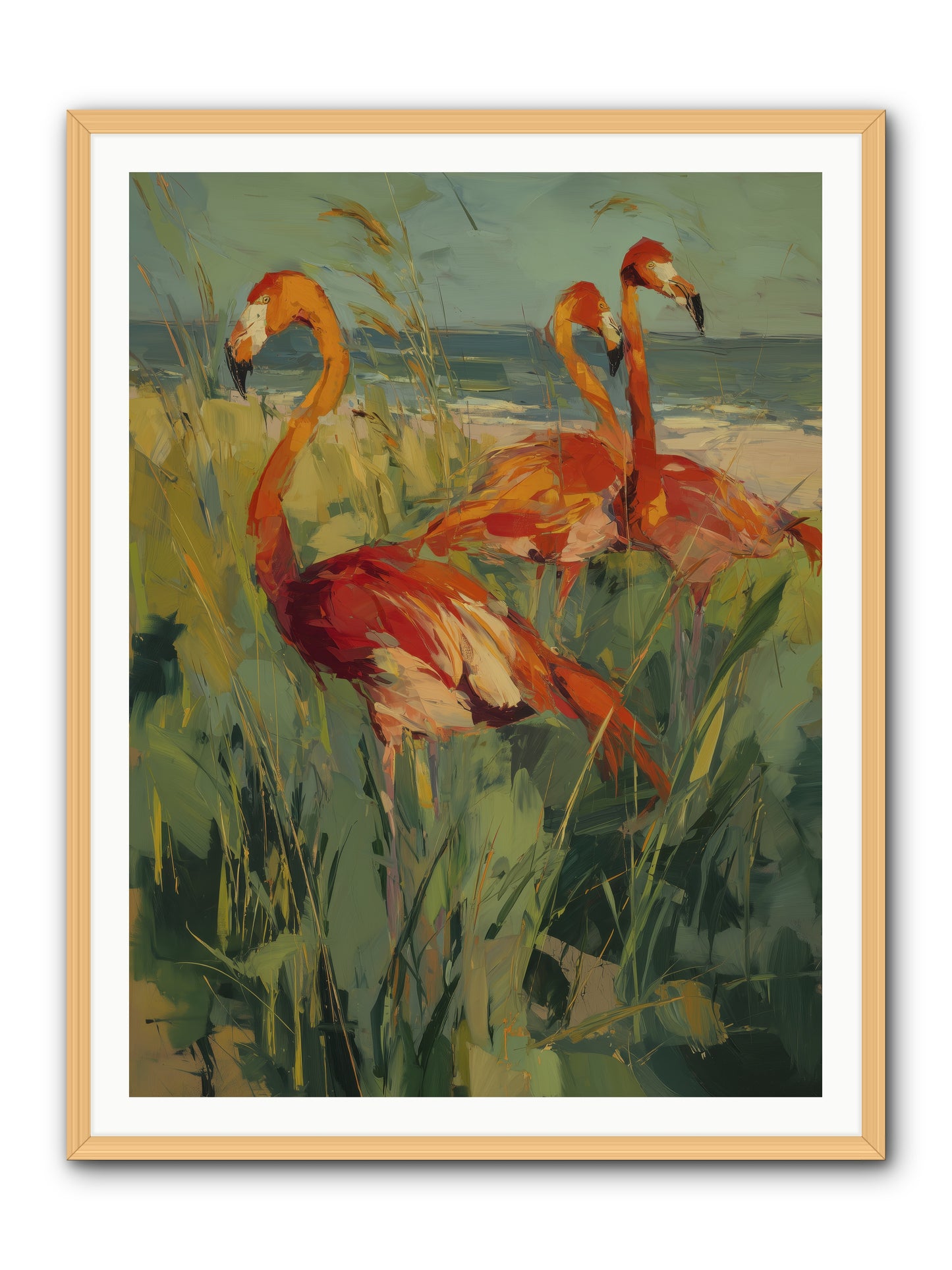 Seaside Meadow -- Framed Print - Natural 36x48