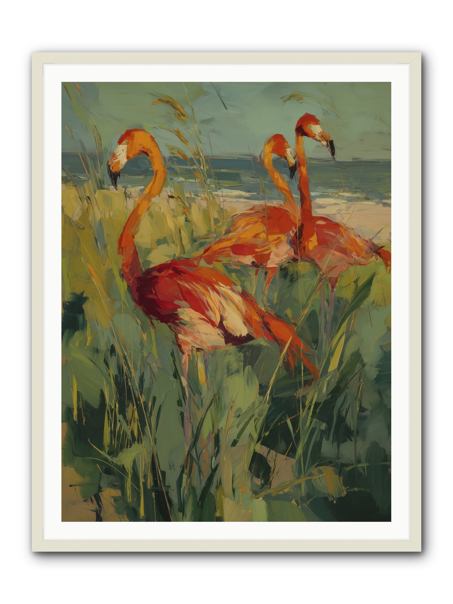 Seaside Meadow -- Framed Print - White 36x48