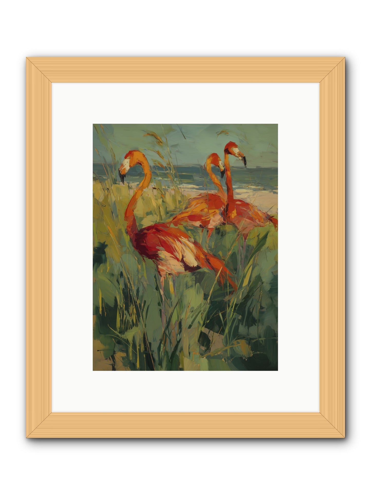 Seaside Meadow -- Framed Print - Natural 9x12