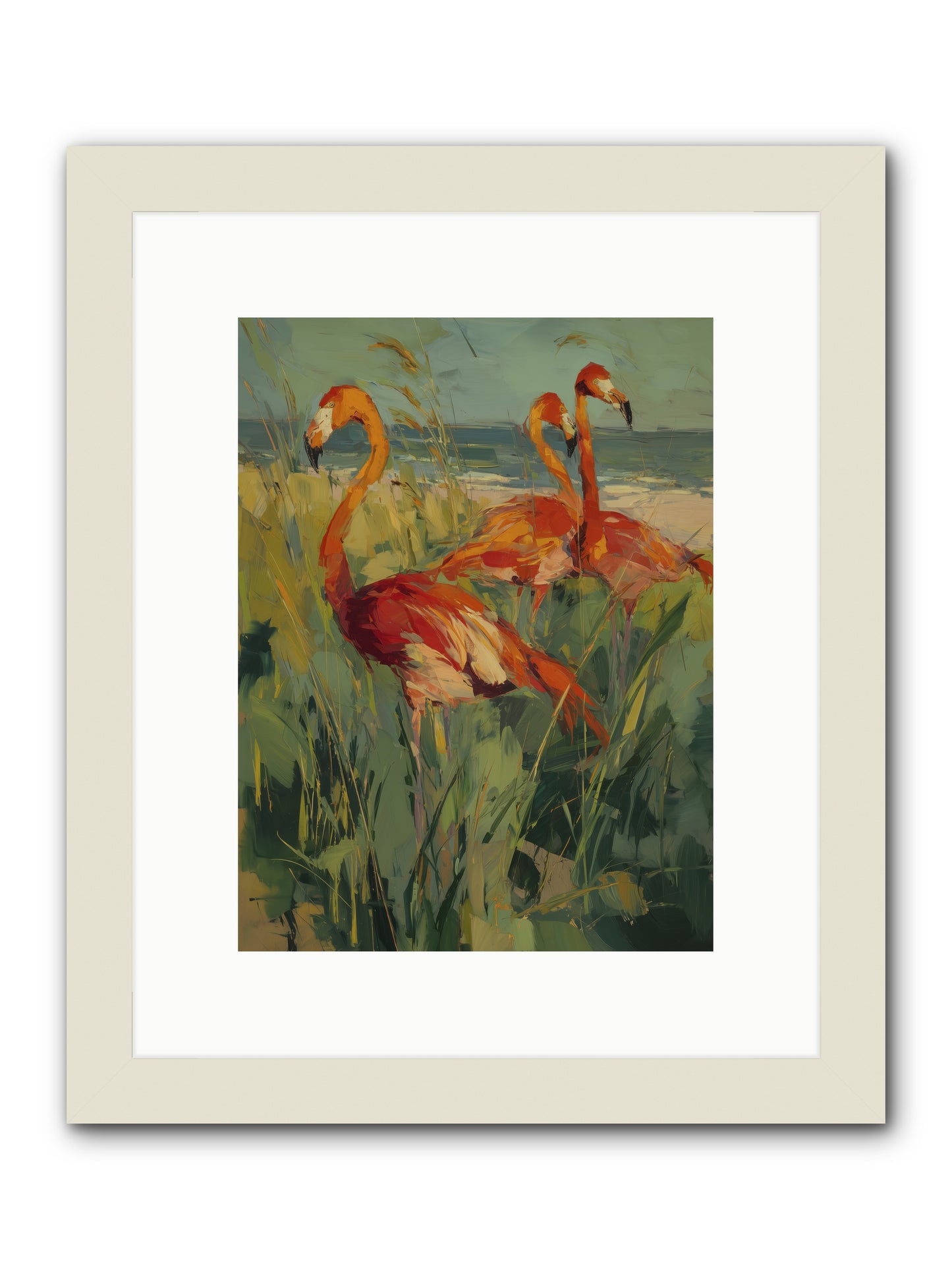Seaside Meadow -- Framed Print - White 9x12