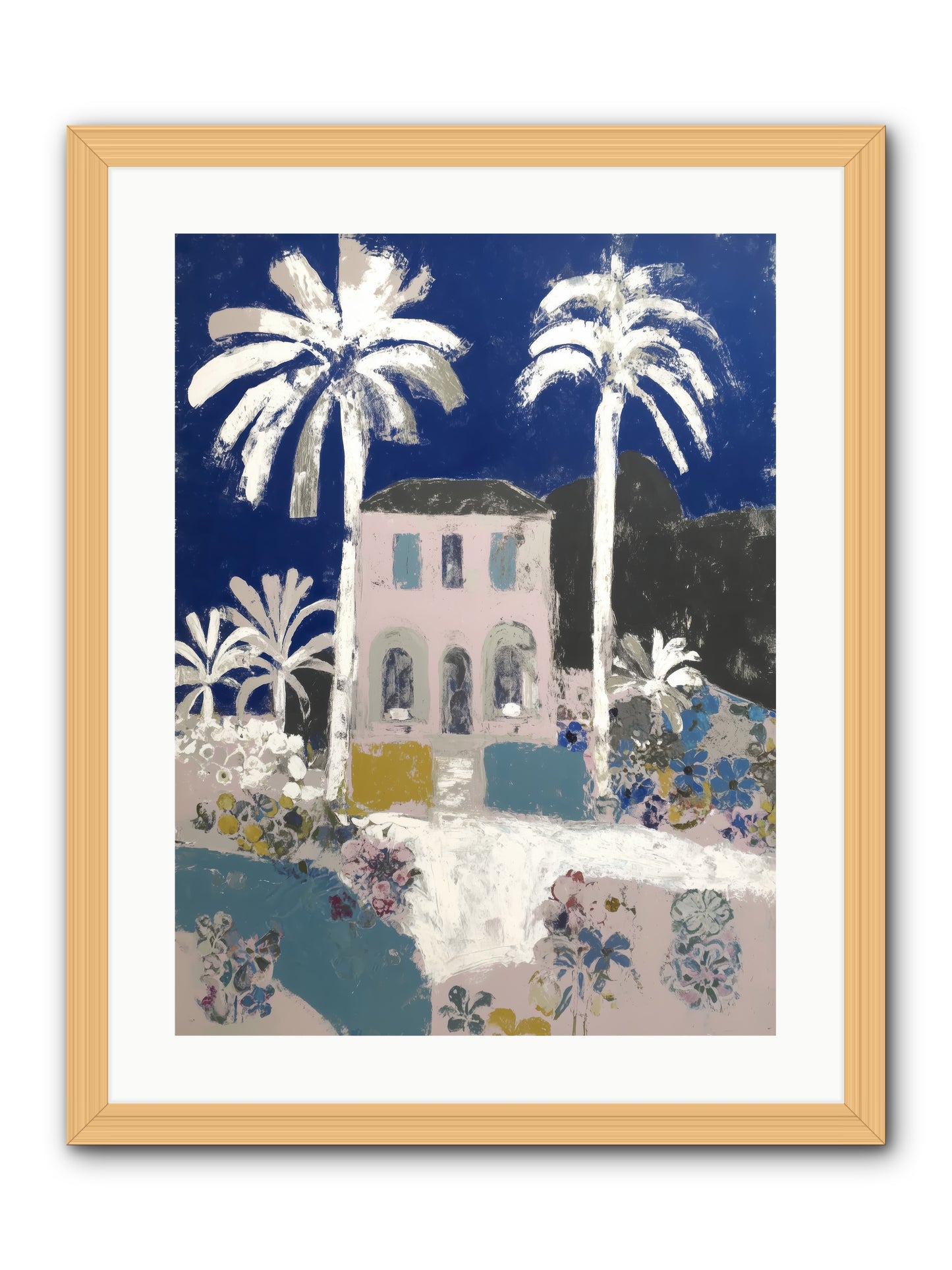 Seaside Sanctuary -- Framed Print - Natural 18x24