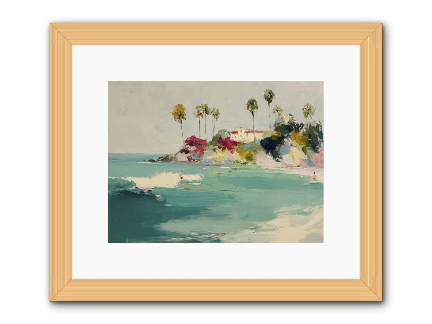 Seaside Souls -- Framed Print - Natural 12x9