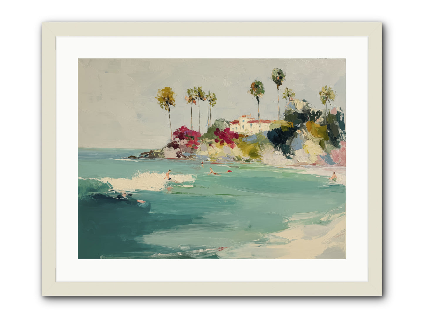 Seaside Souls -- Framed Print - White 24x18