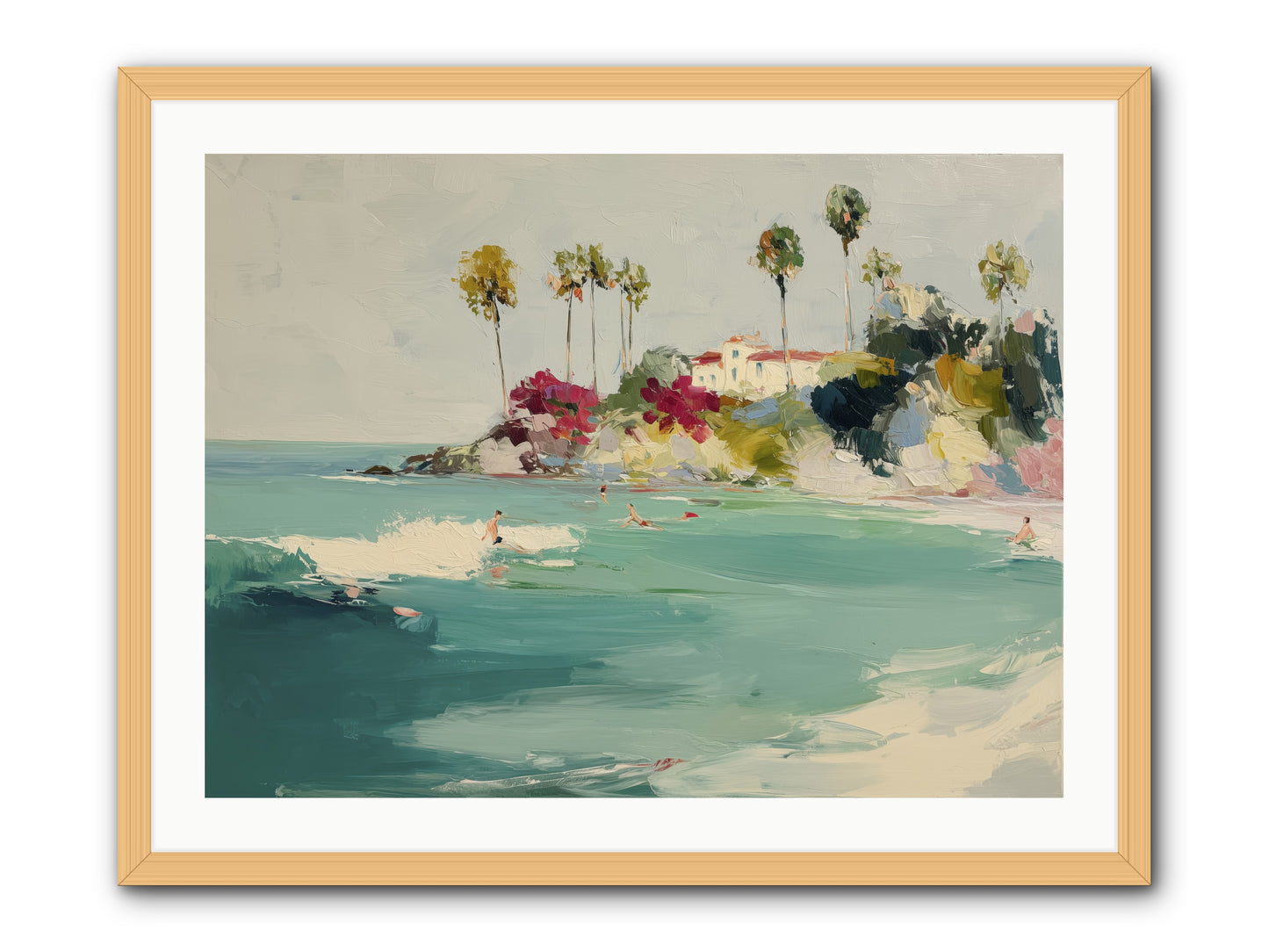 Seaside Souls -- Framed Print - Natural 32x24