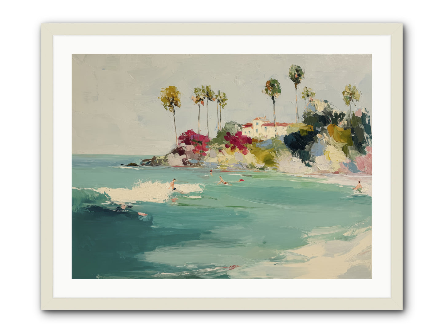 Seaside Souls -- Framed Print - White 32x24