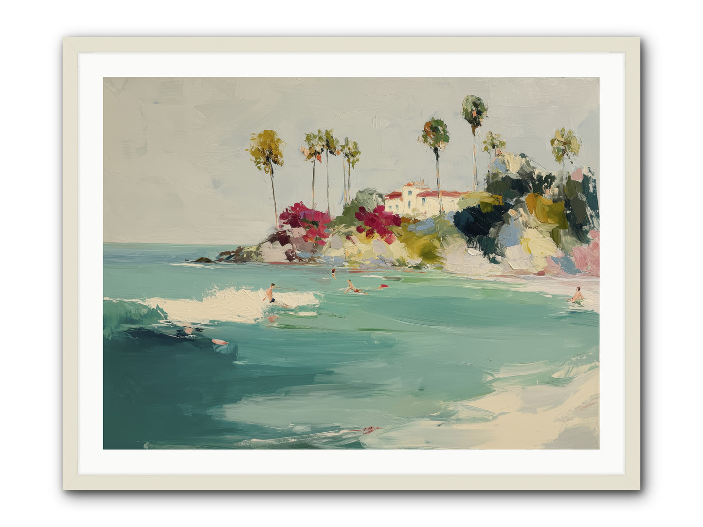 Seaside Souls -- Framed Print - White 40x30