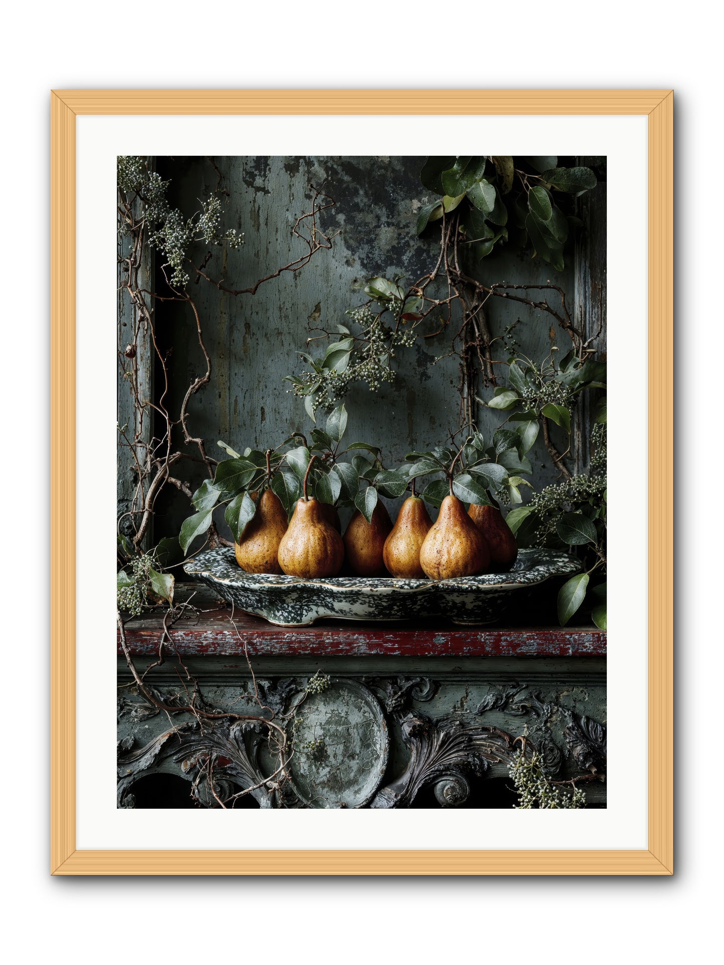 Seasons Write Poetry-REZ -- Framed Print - Natural 24x32