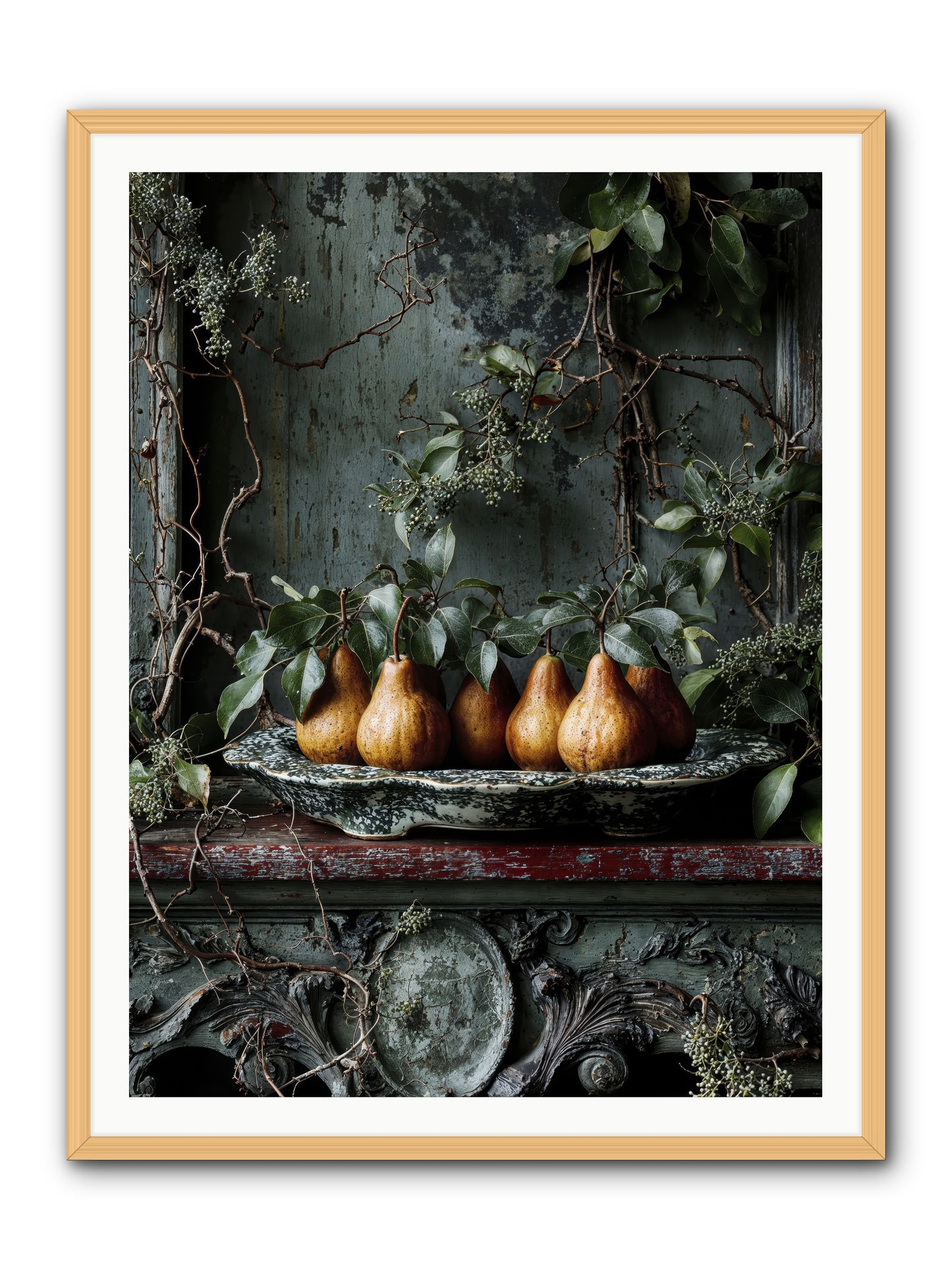 Seasons Write Poetry-REZ -- Framed Print - Natural 36x48