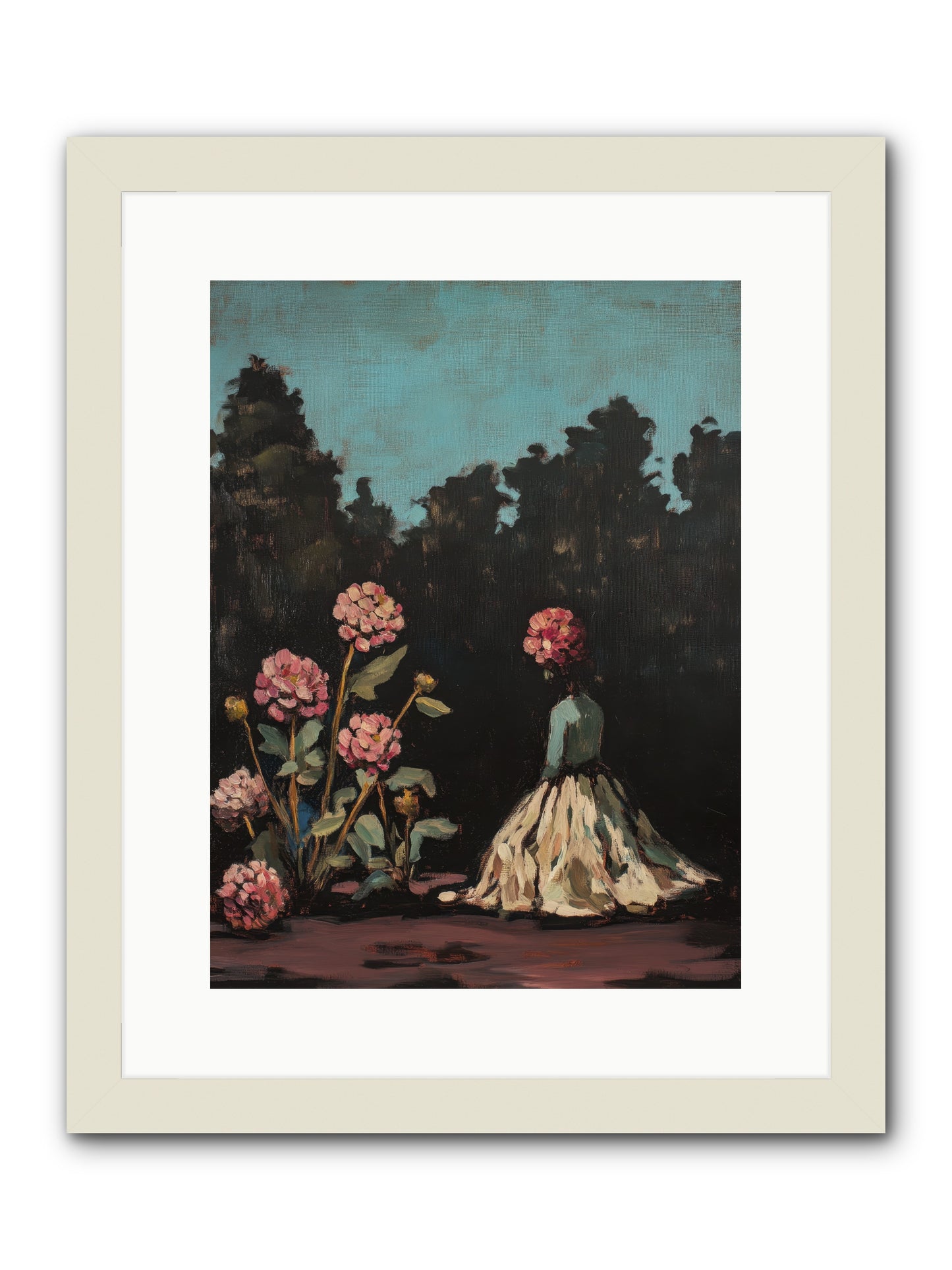 Secret Bloomer -- Framed Print - White 12x16