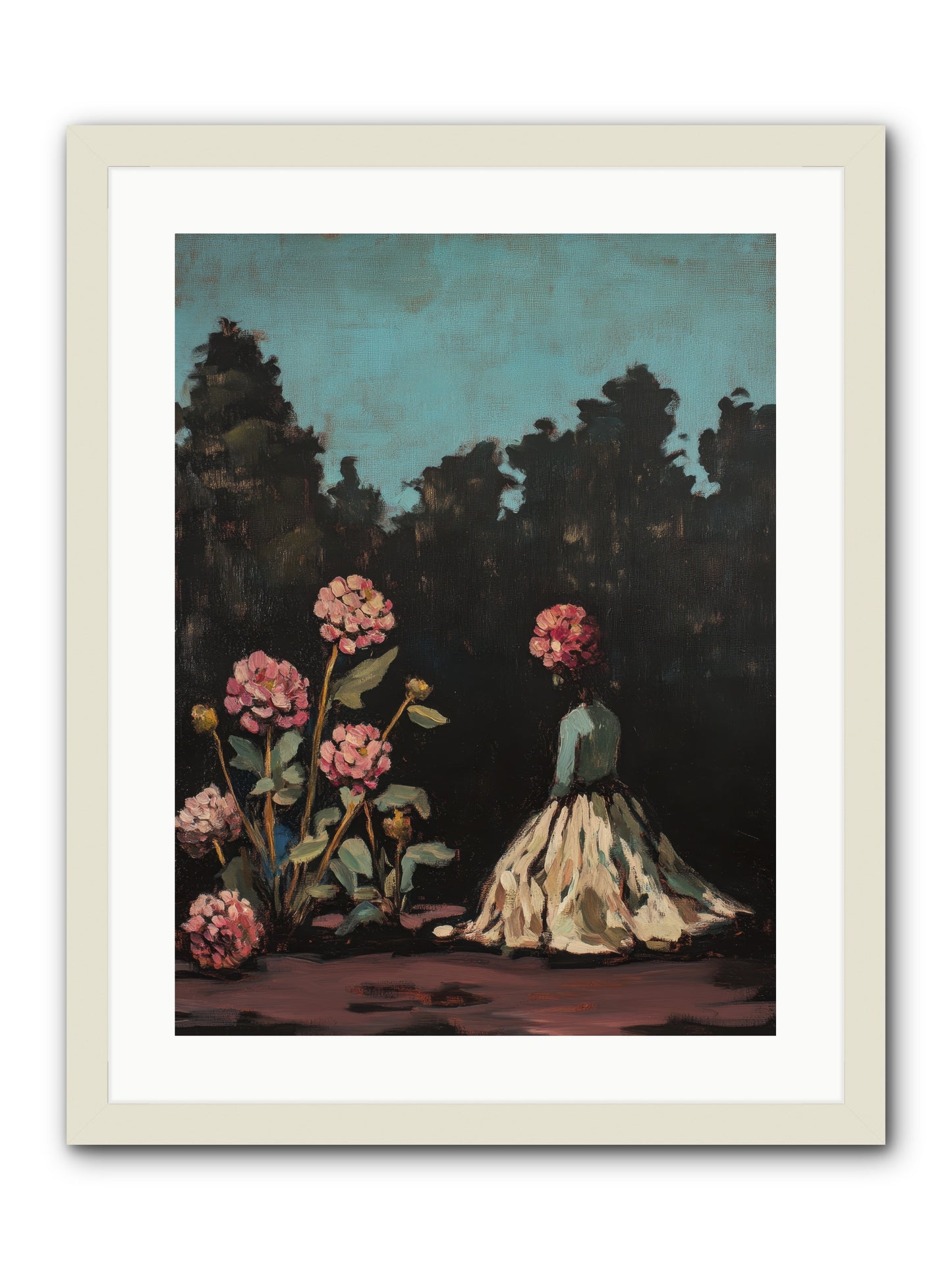 Secret Bloomer -- Framed Print - White 18x24