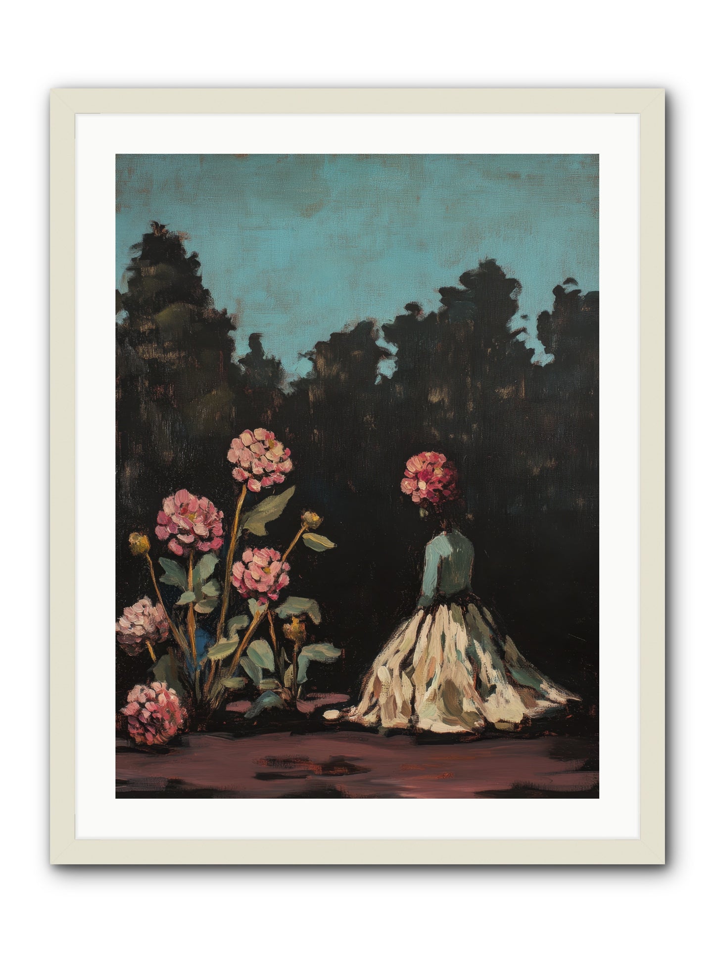 Secret Bloomer -- Framed Print - White 24x32