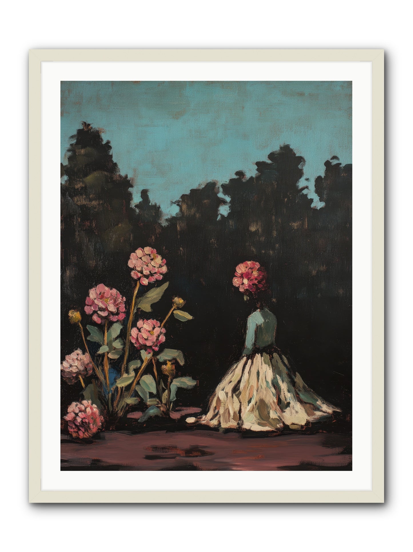 Secret Bloomer -- Framed Print - White 30x40