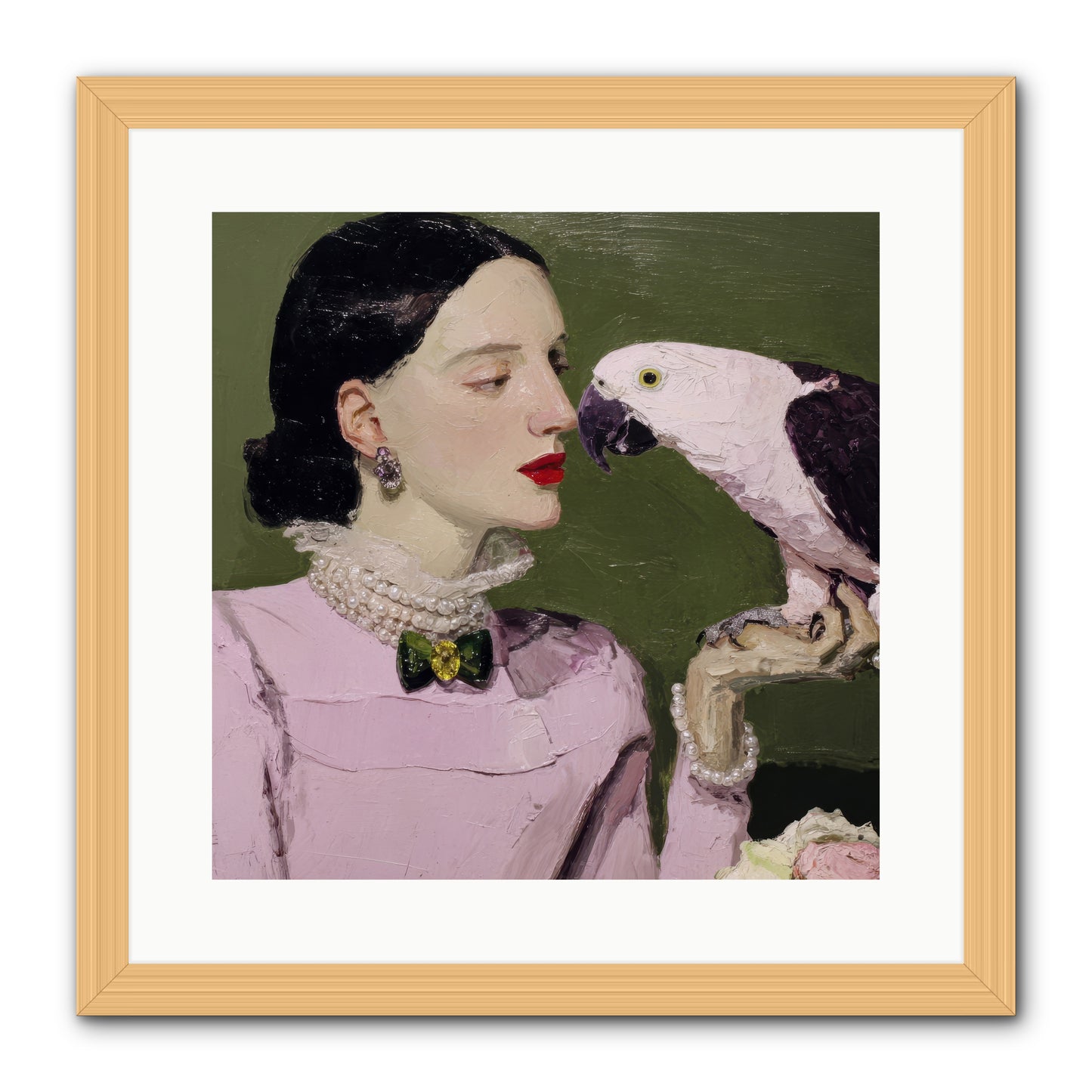 Secrets of the Rose Salon -- Framed Print - Natural 16x16
