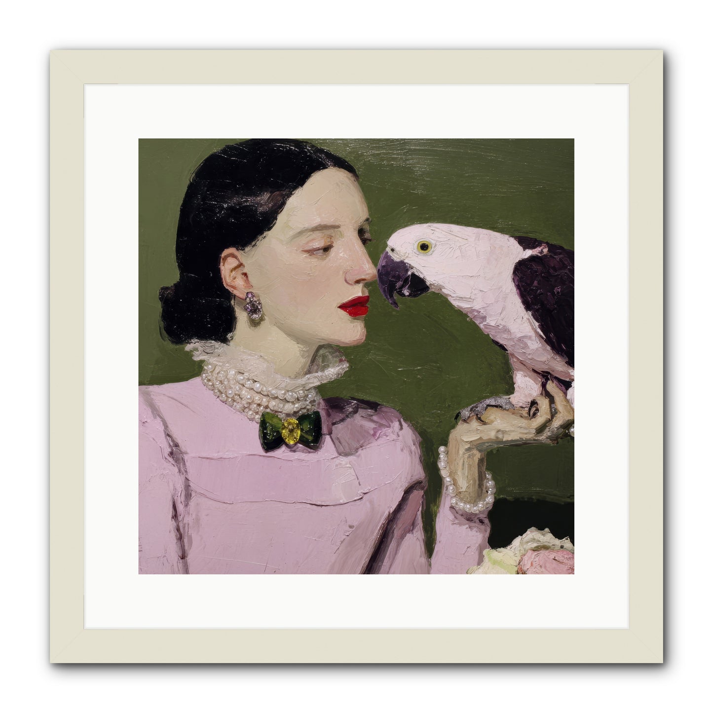 Secrets of the Rose Salon -- Framed Print - White 16x16