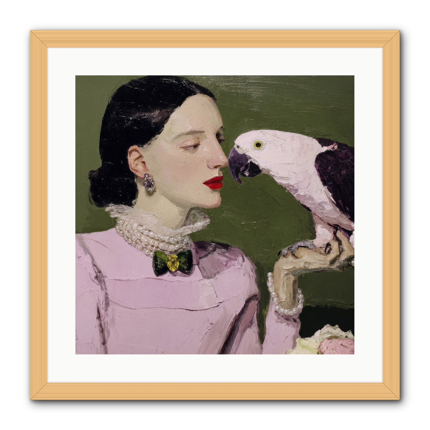 Secrets of the Rose Salon -- Framed Print - Natural 20x20