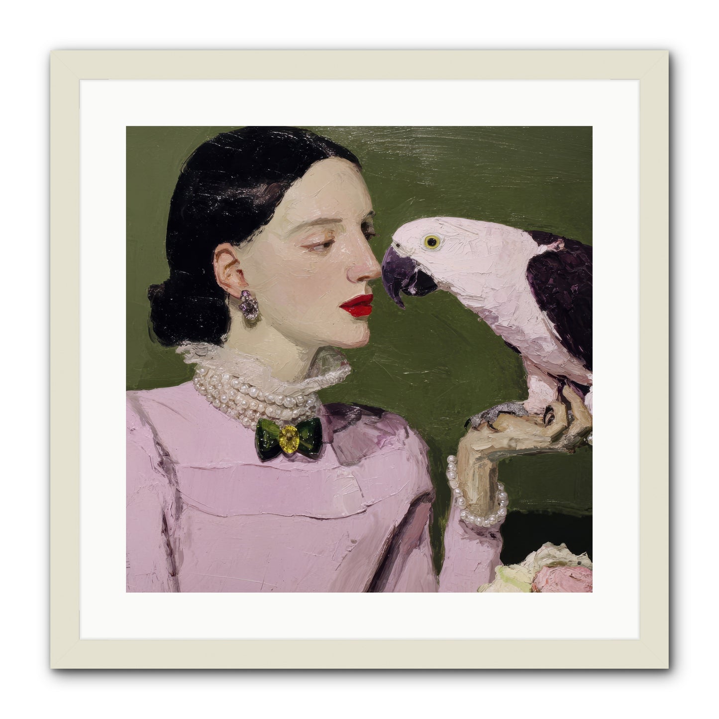 Secrets of the Rose Salon -- Framed Print - White 20x20