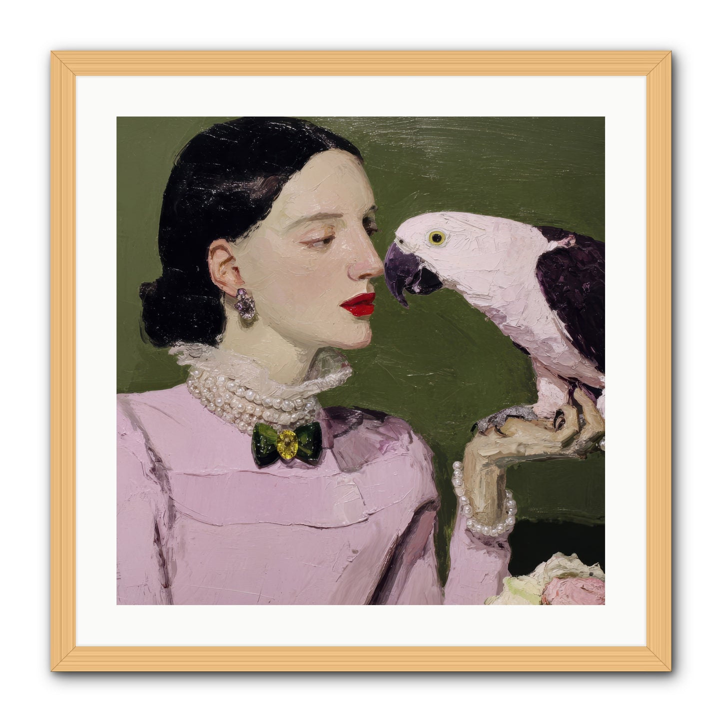 Secrets of the Rose Salon -- Framed Print - Natural 24x24
