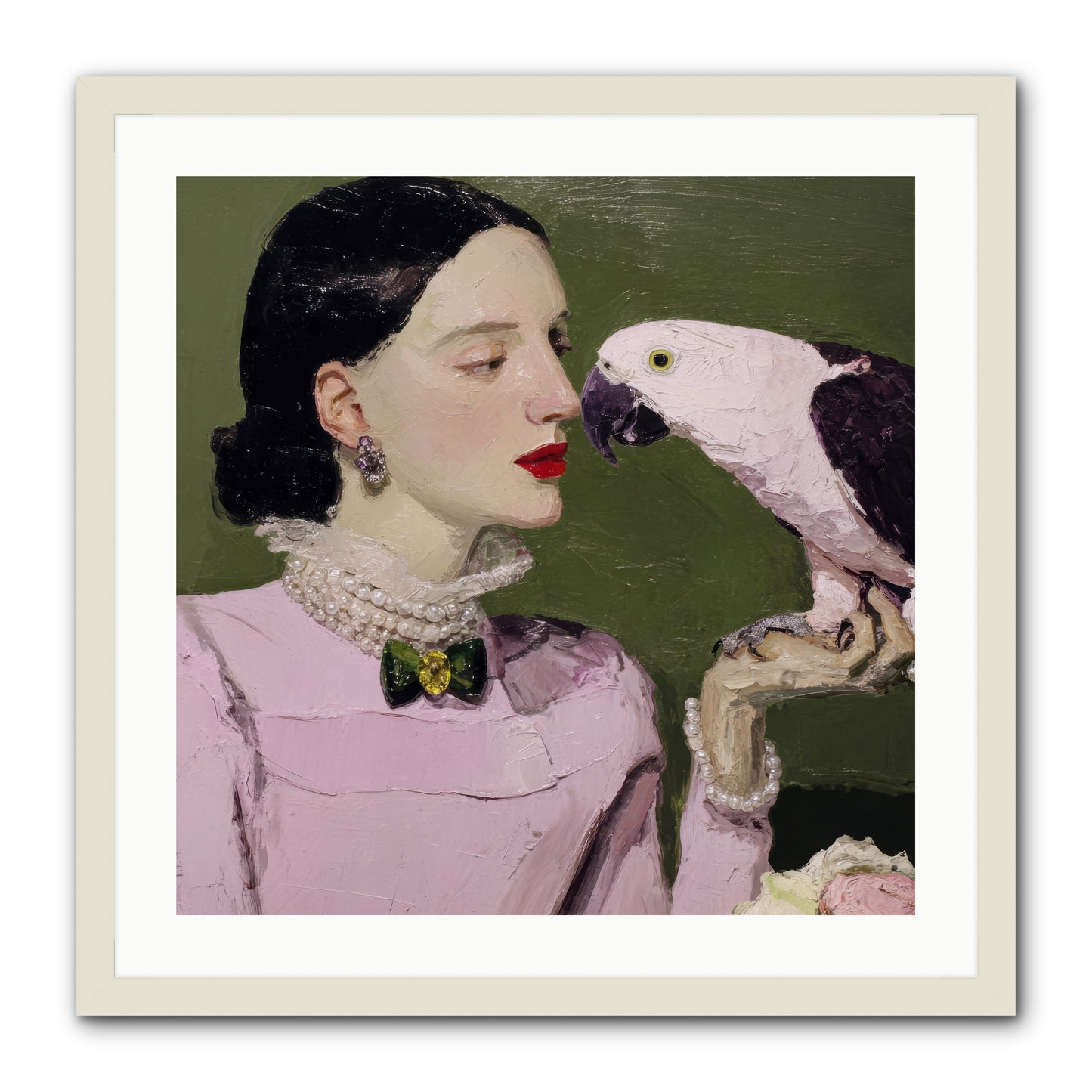 Secrets of the Rose Salon -- Framed Print - White 24x24