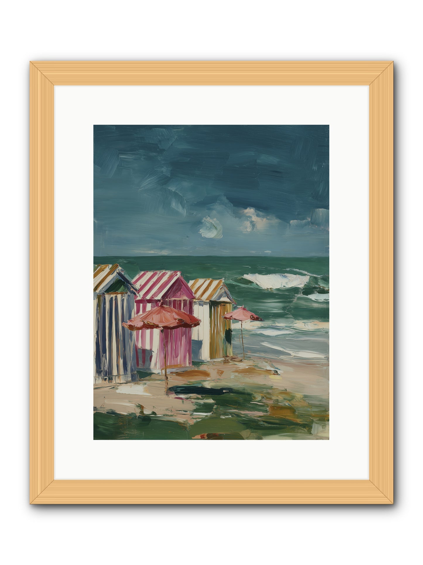 Serenaded by Waves -- Framed Print - Natural 12x16