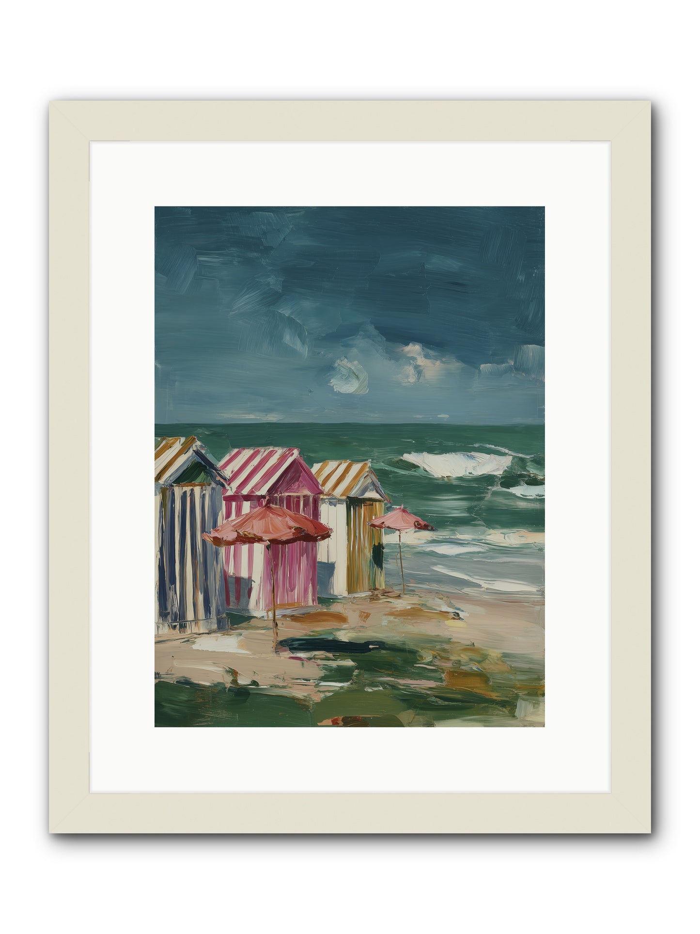 Serenaded by Waves -- Framed Print - White 12x16