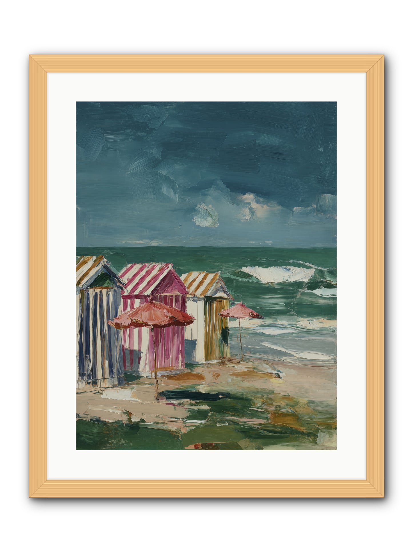 Serenaded by Waves -- Framed Print - Natural 18x24
