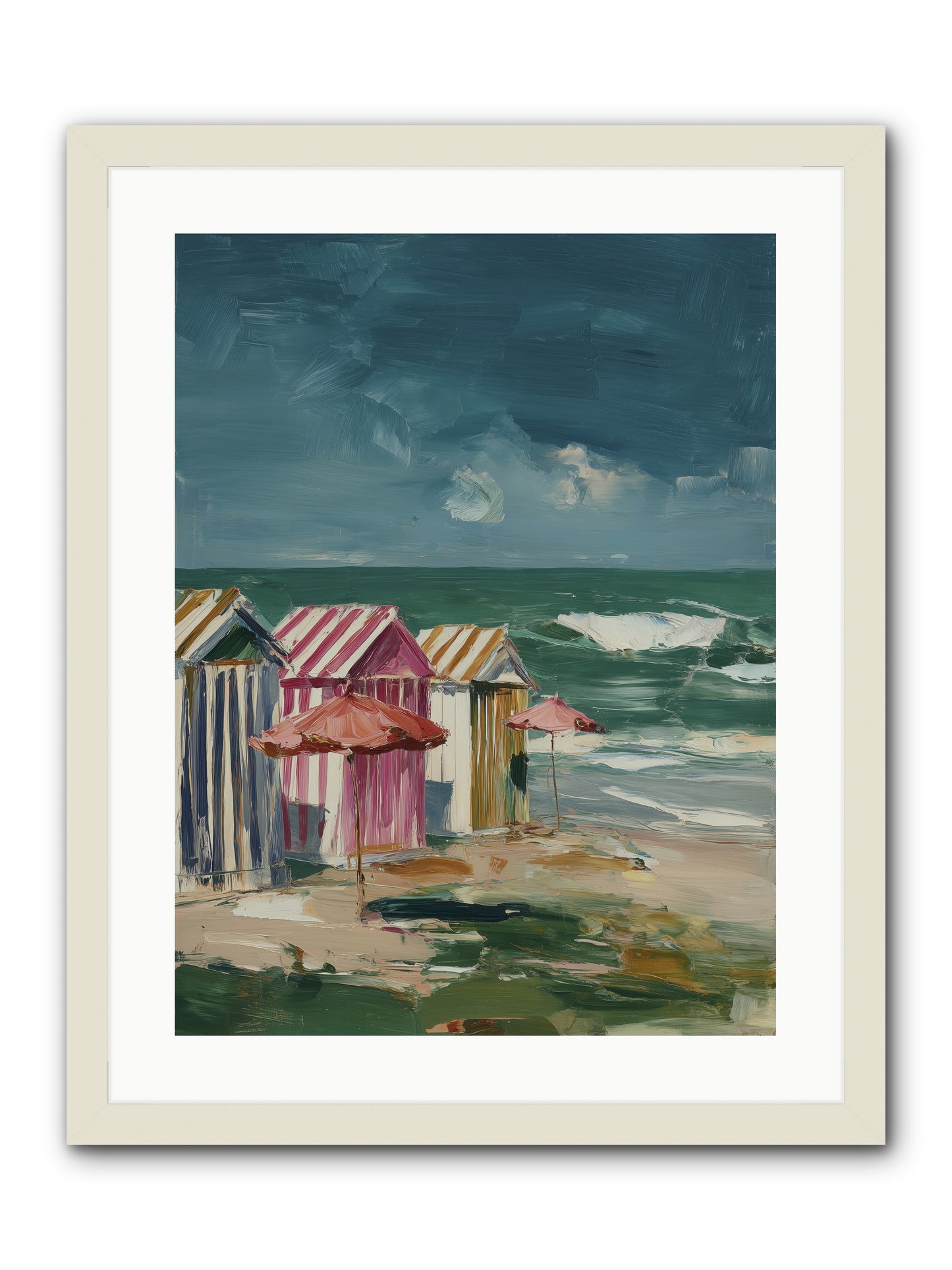 Serenaded by Waves -- Framed Print - White 18x24