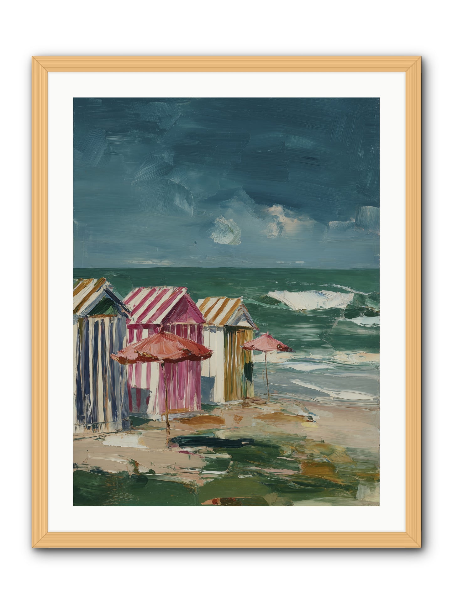 Serenaded by Waves -- Framed Print - Natural 24x32