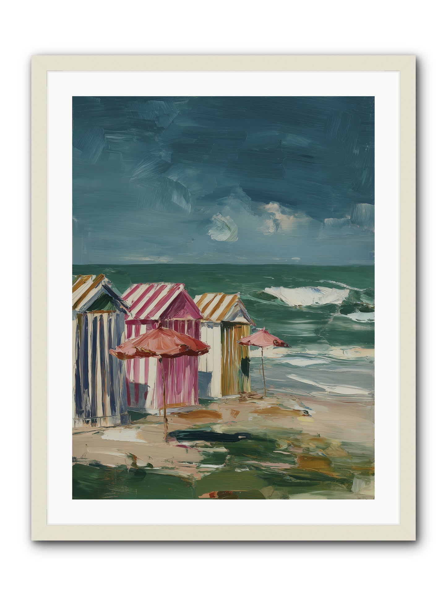 Serenaded by Waves -- Framed Print - White 24x32