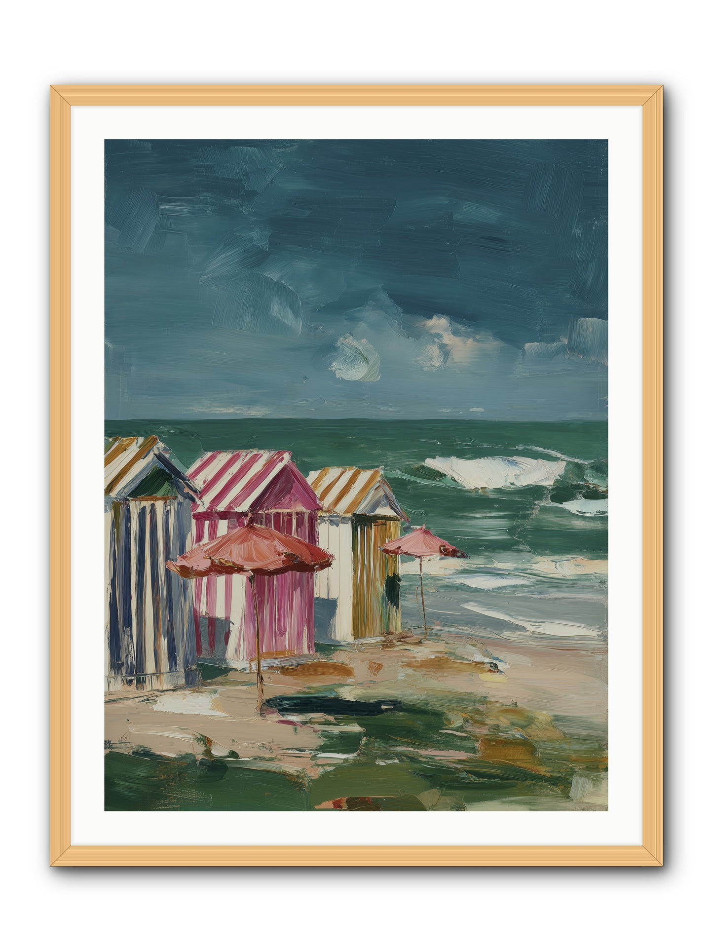 Serenaded by Waves -- Framed Print - Natural 30x40