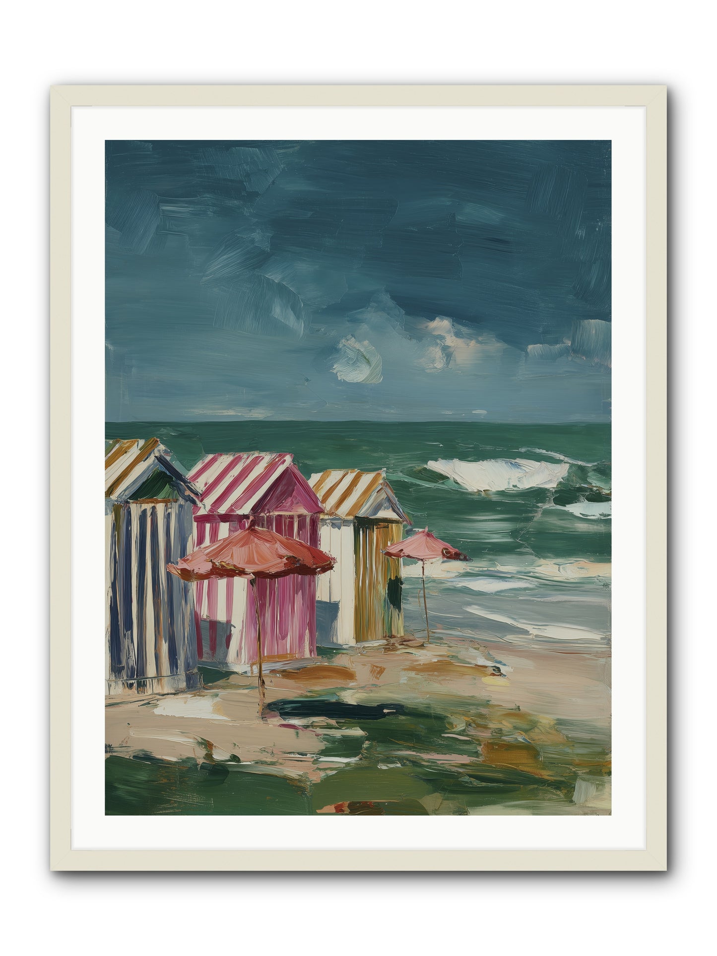 Serenaded by Waves -- Framed Print - White 30x40