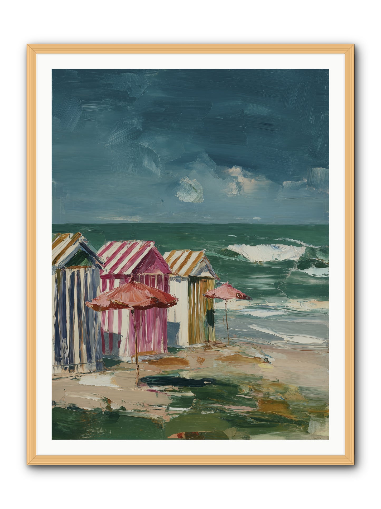 Serenaded by Waves -- Framed Print - Natural 36x48
