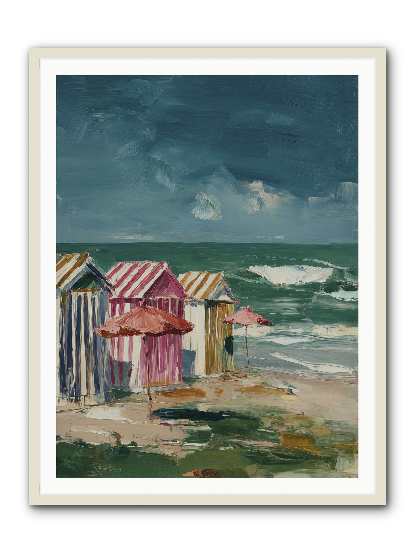 Serenaded by Waves -- Framed Print - White 36x48