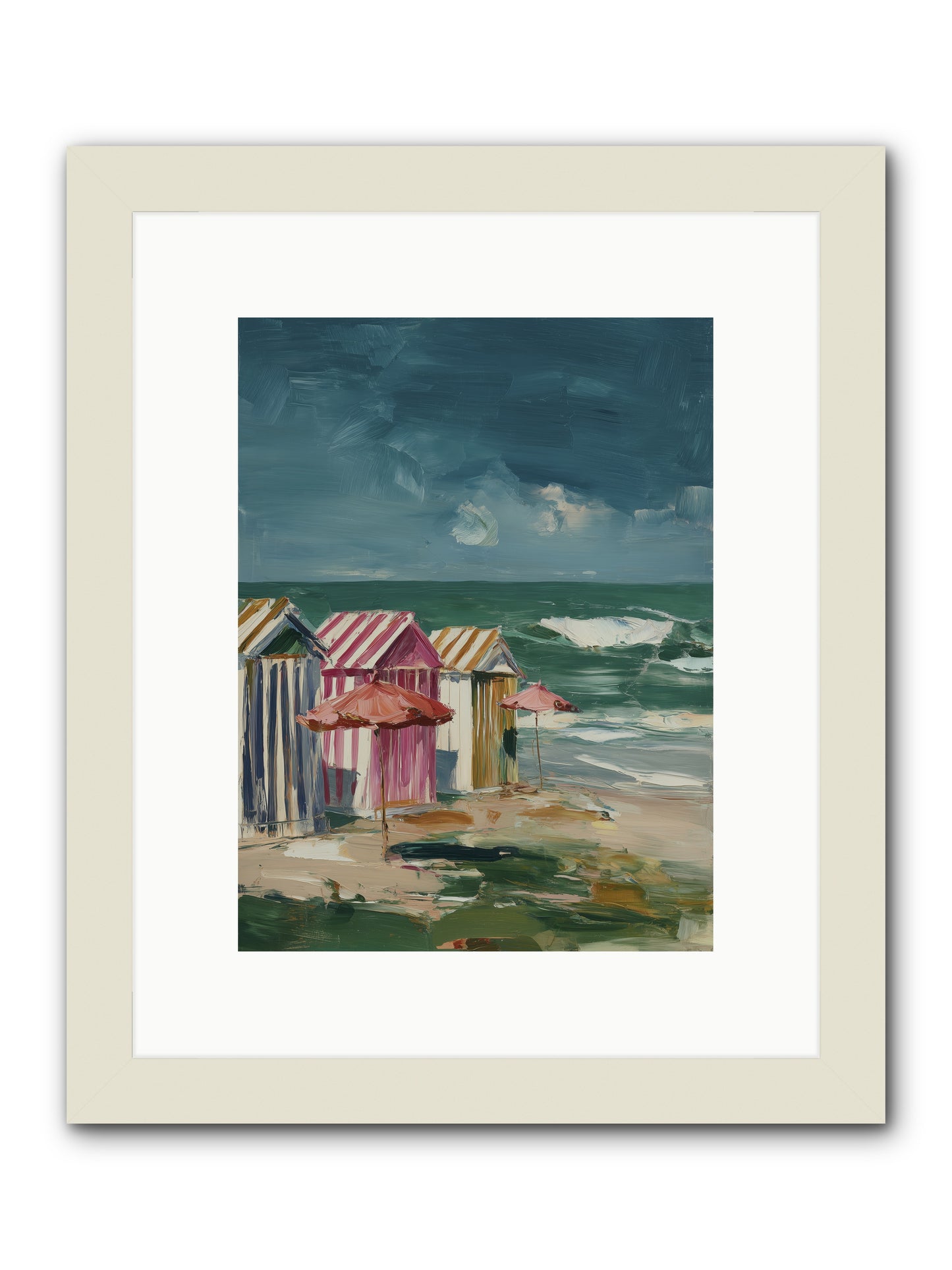 Serenaded by Waves -- Framed Print - White 9x12