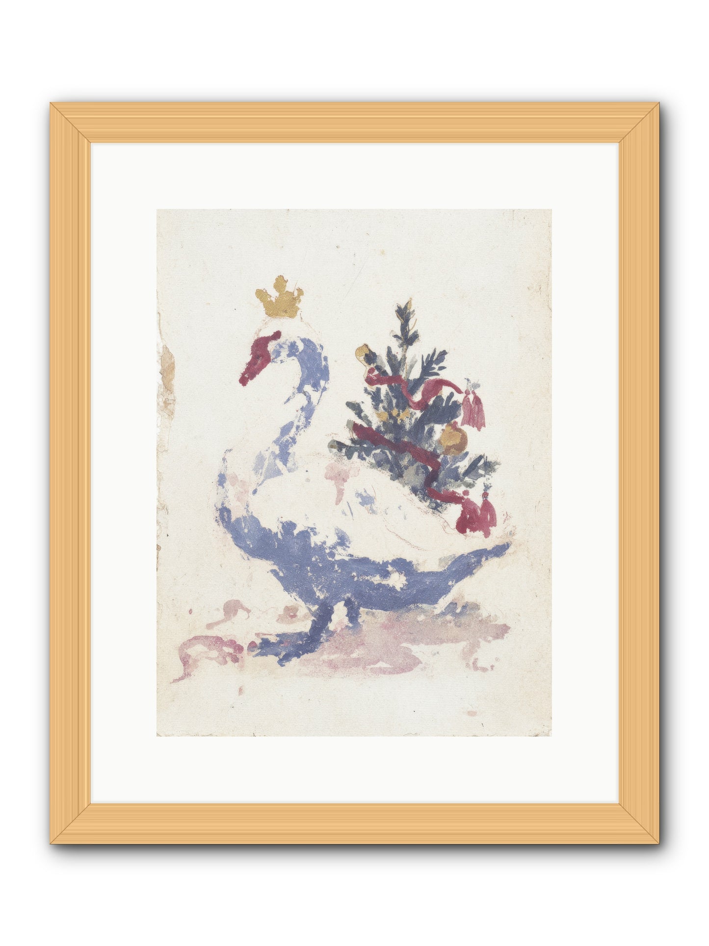 Serene In Snow -- Framed Print - Natural 12x16