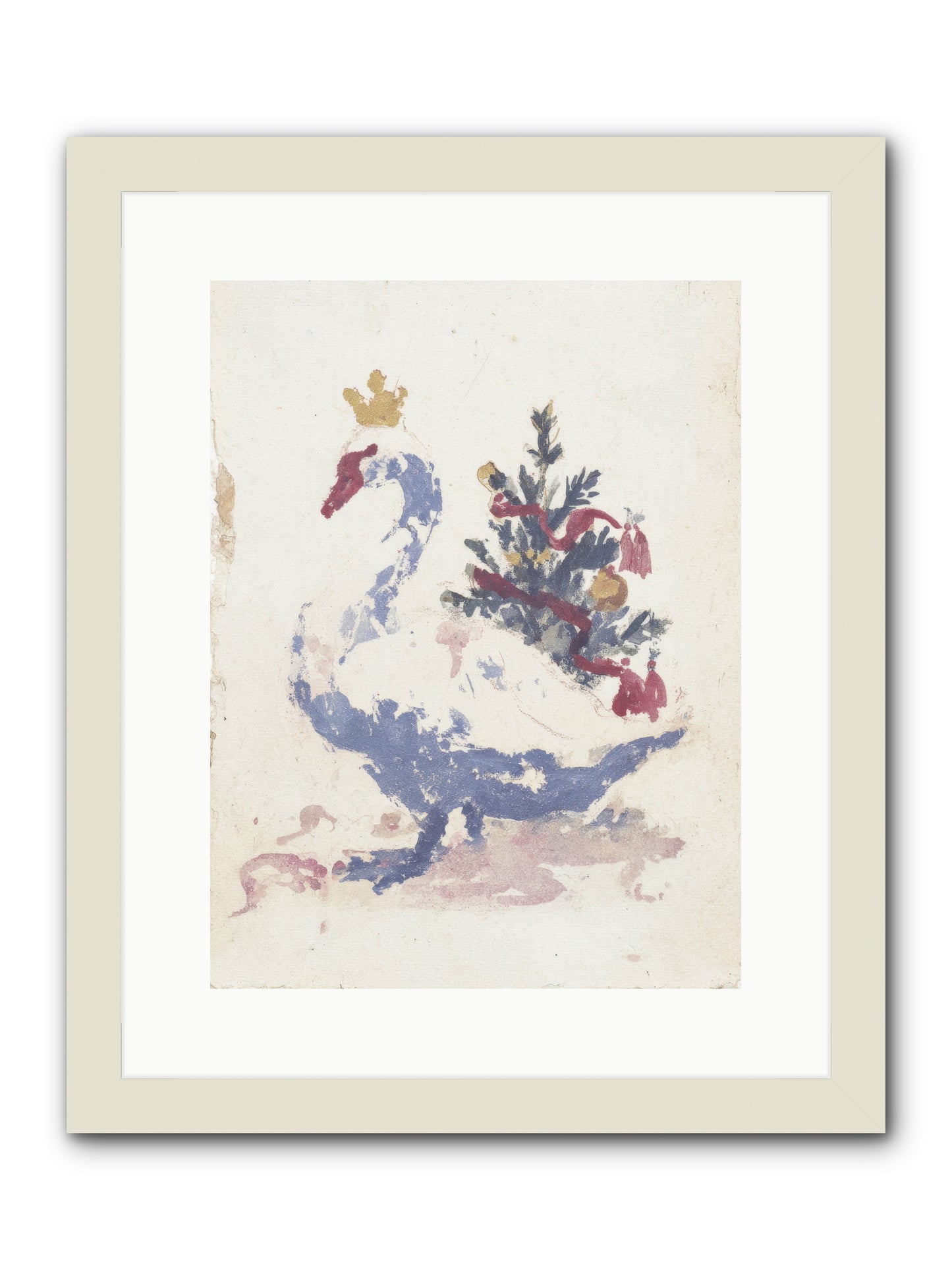 Serene In Snow -- Framed Print - White 12x16