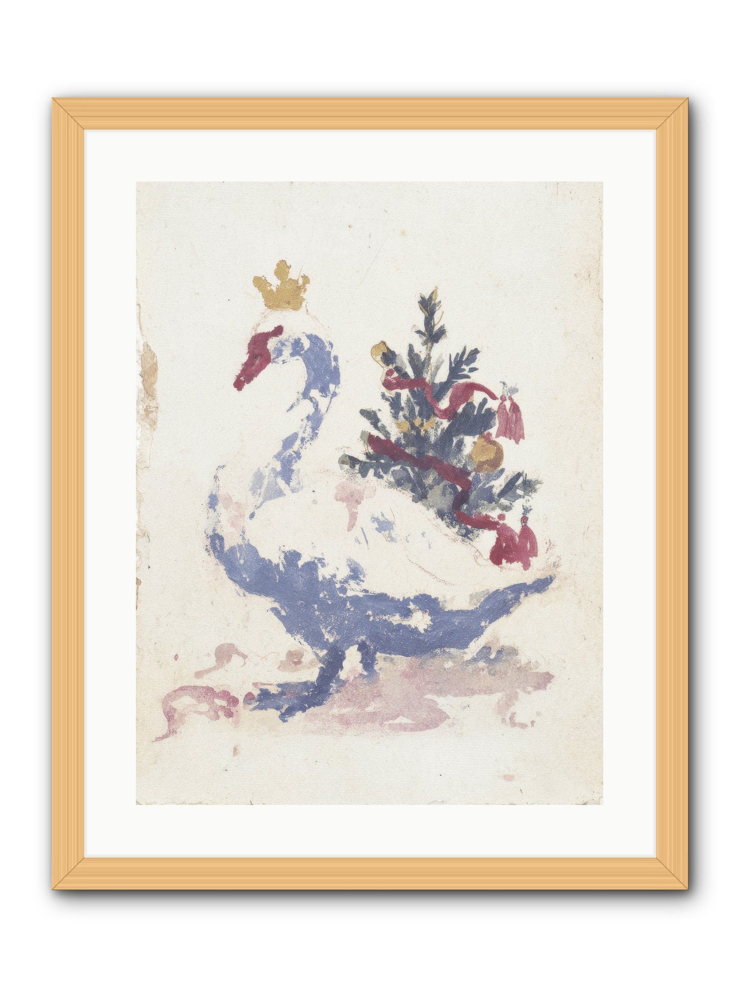 Serene In Snow -- Framed Print - Natural 18x24