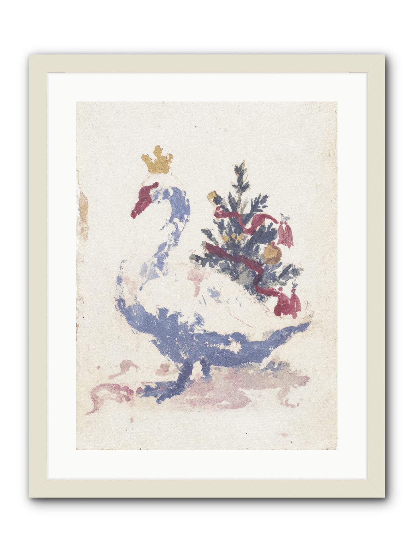 Serene In Snow -- Framed Print - White 18x24