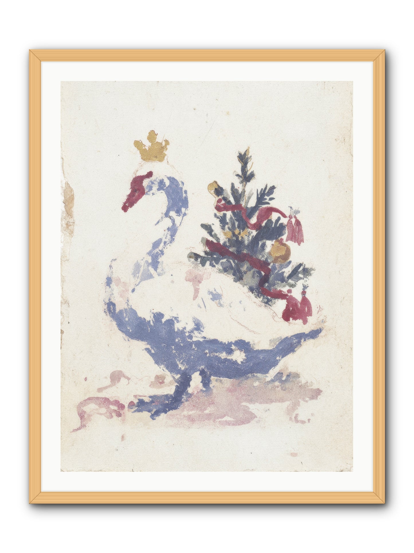 Serene In Snow -- Framed Print - Natural 30x40
