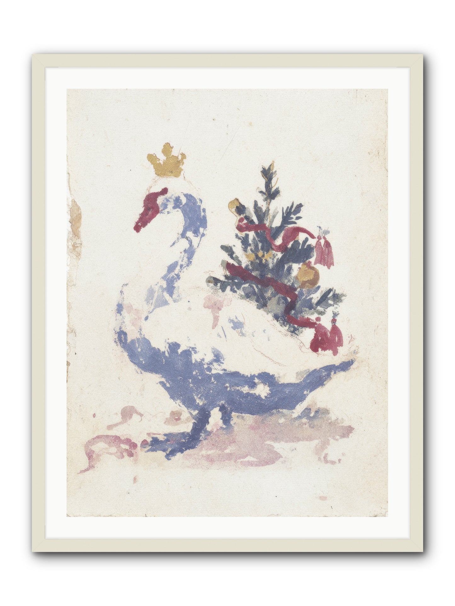 Serene In Snow -- Framed Print - White 30x40