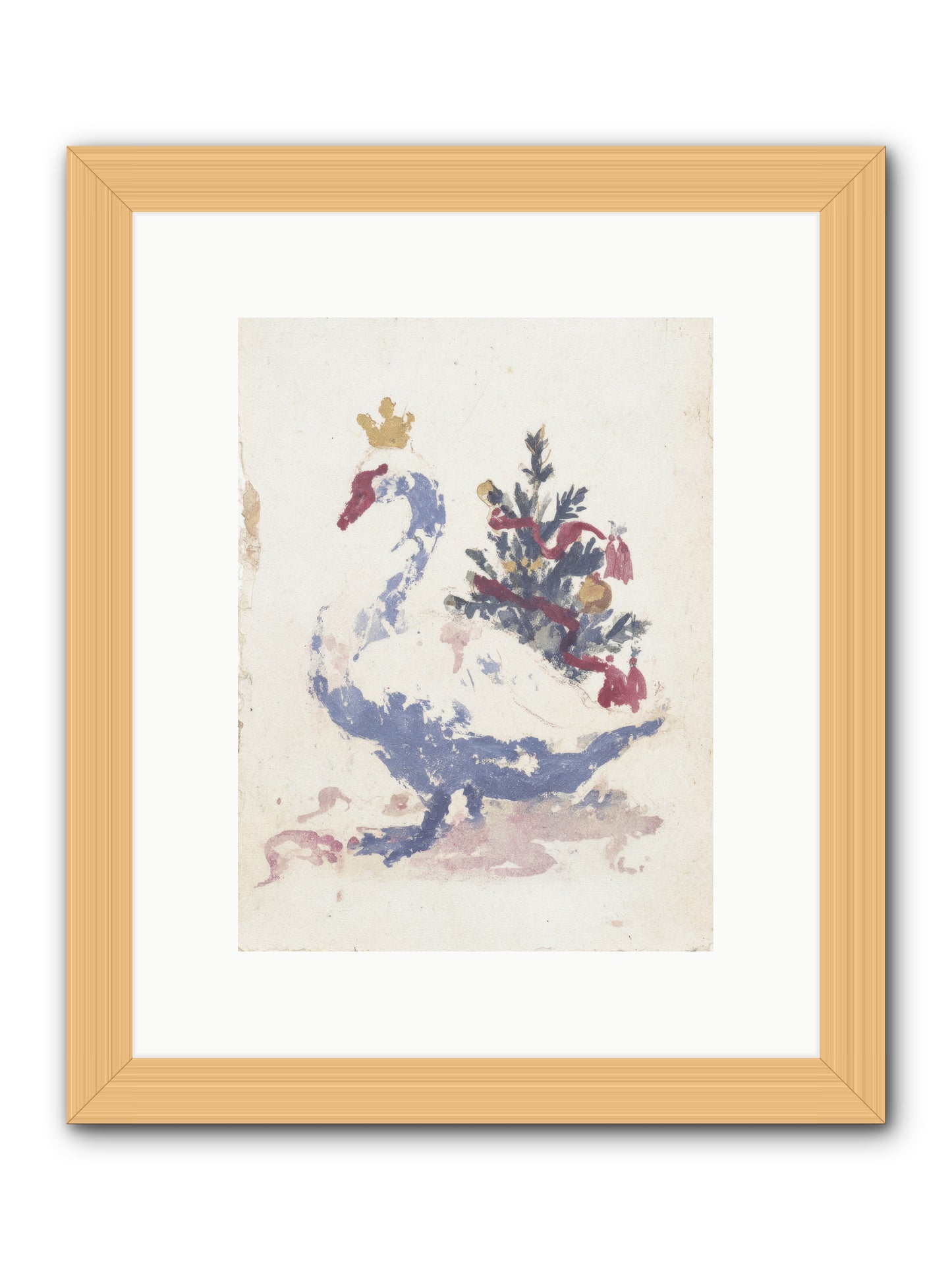 Serene In Snow -- Framed Print - Natural 9x12