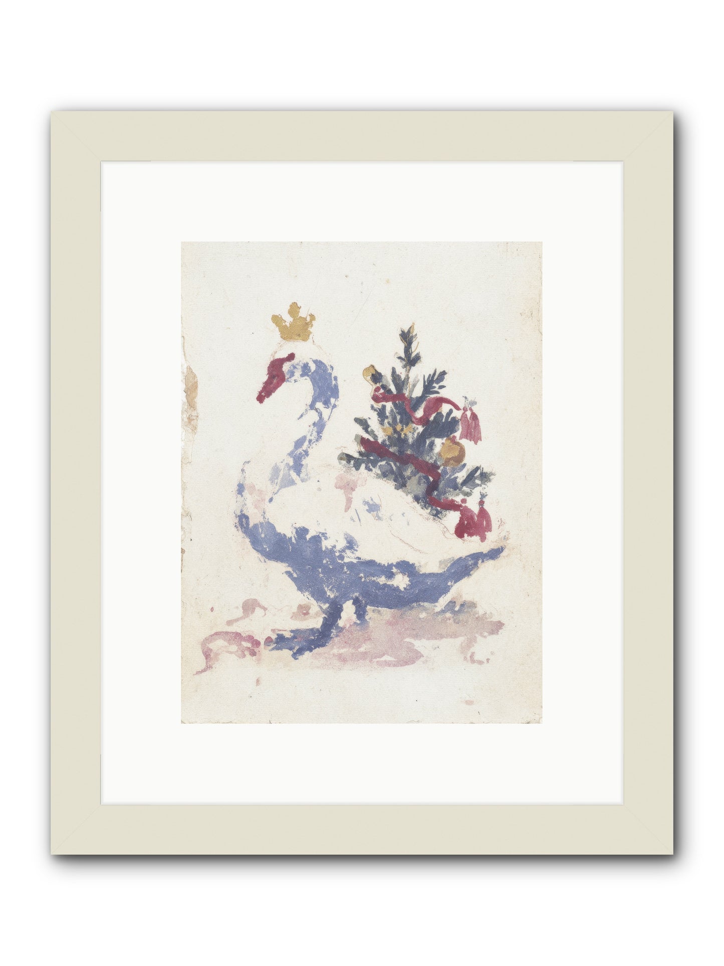 Serene In Snow -- Framed Print - White 9x12