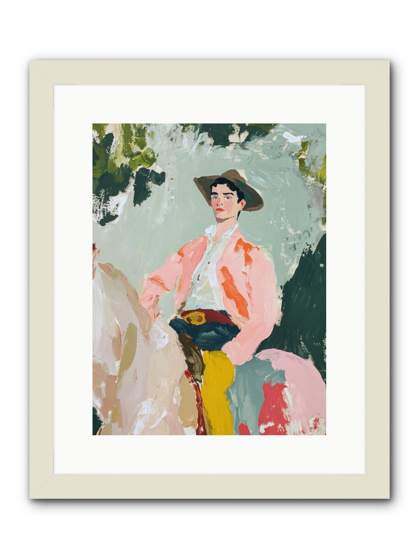 Shadow Rider -- Framed Print - White 12x16