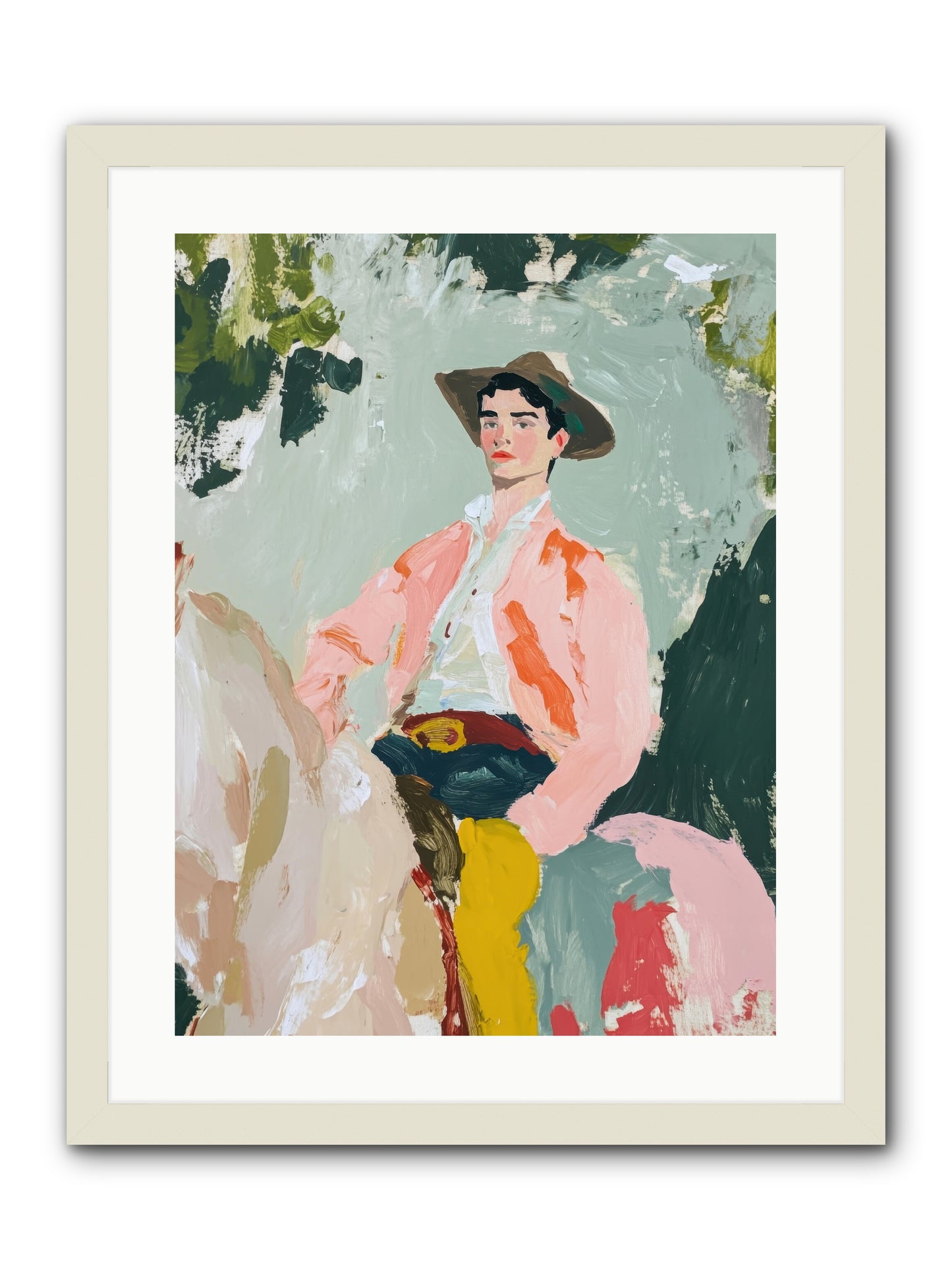 Shadow Rider -- Framed Print - White 18x24